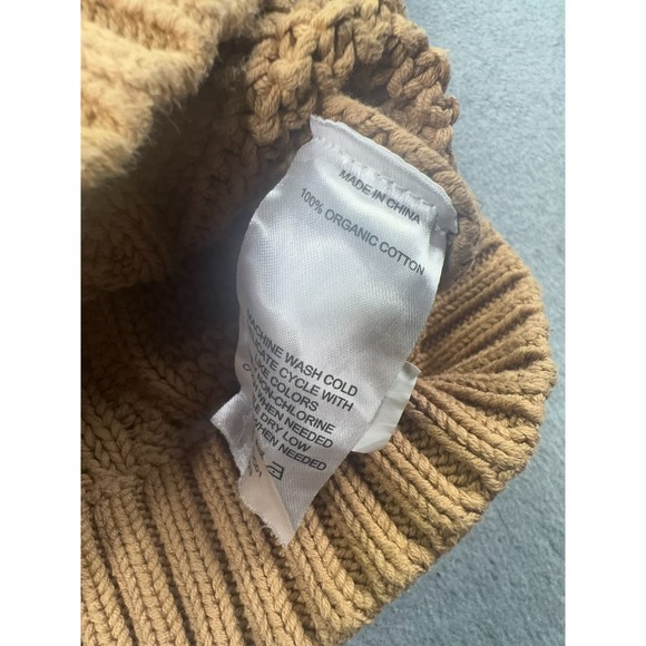 Quince Oversized Cardigan Women's Size M Cable Knit Organic Cotton Sweater Camel - Picture 4 of 9